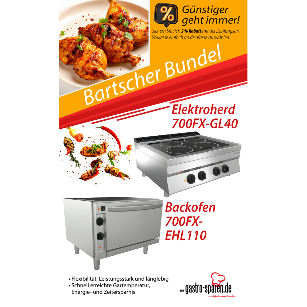 Bartscher Bundel Elektro Ceranherd mit E-Backofen