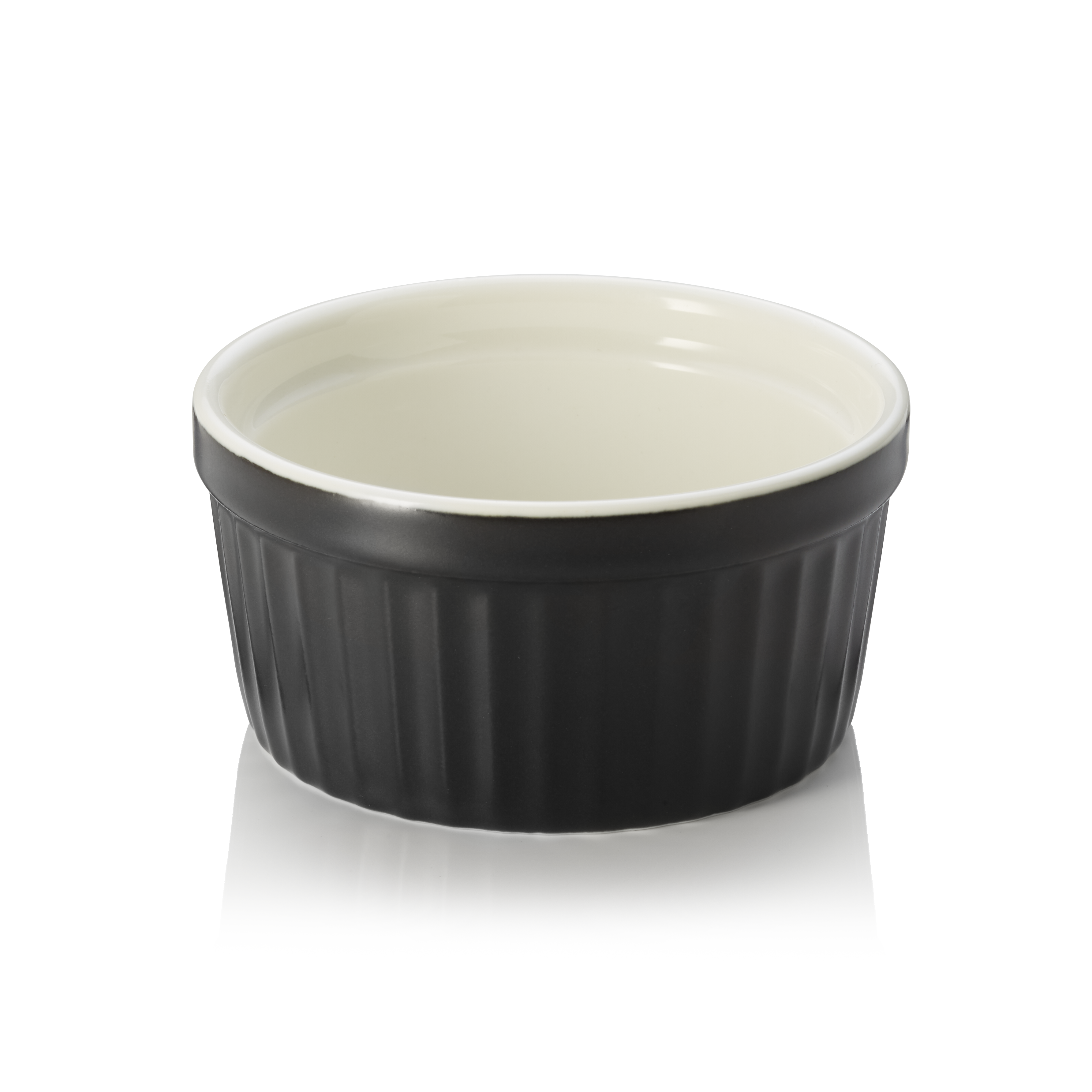 WAS Ragout Fin Set, Ø 9 cm, 130 ml, schwarz, Set á 6 Stück, Porzellan