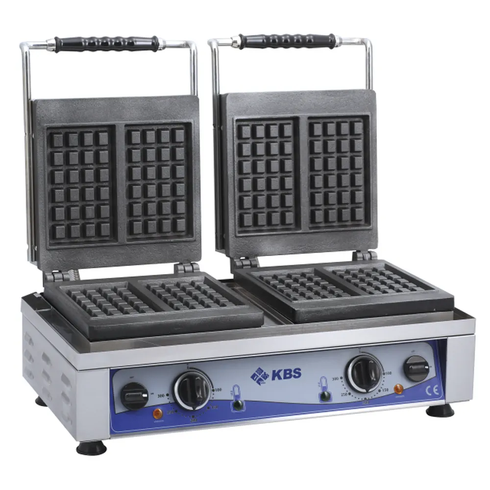 KBS Waffeleisen mit 2 festen Backplatten für 4x Waffeln 8x16x1,5cm