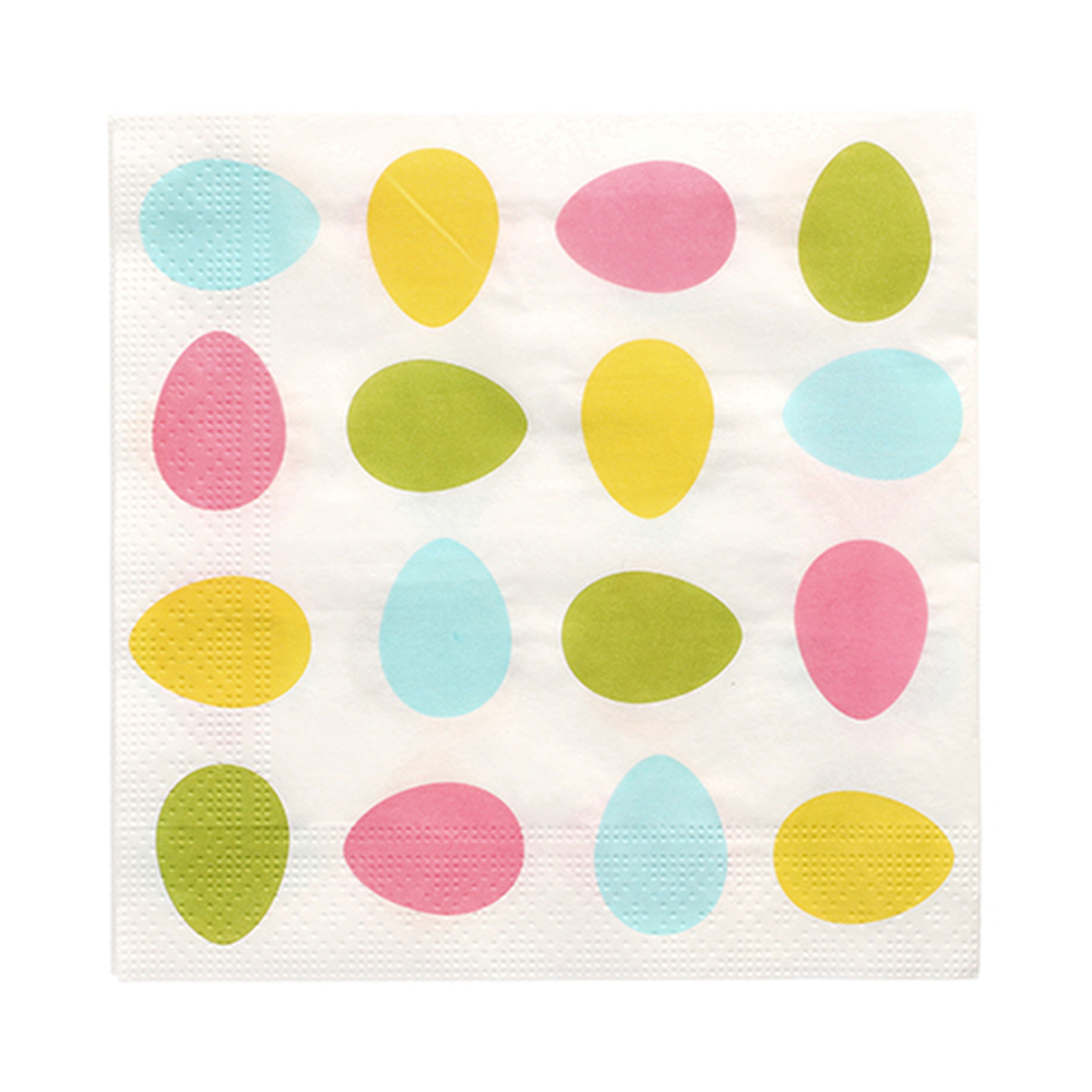Papstar Servietten, 3-lagig 1/4-Falz 33 cm x 33 cm "Ägg"