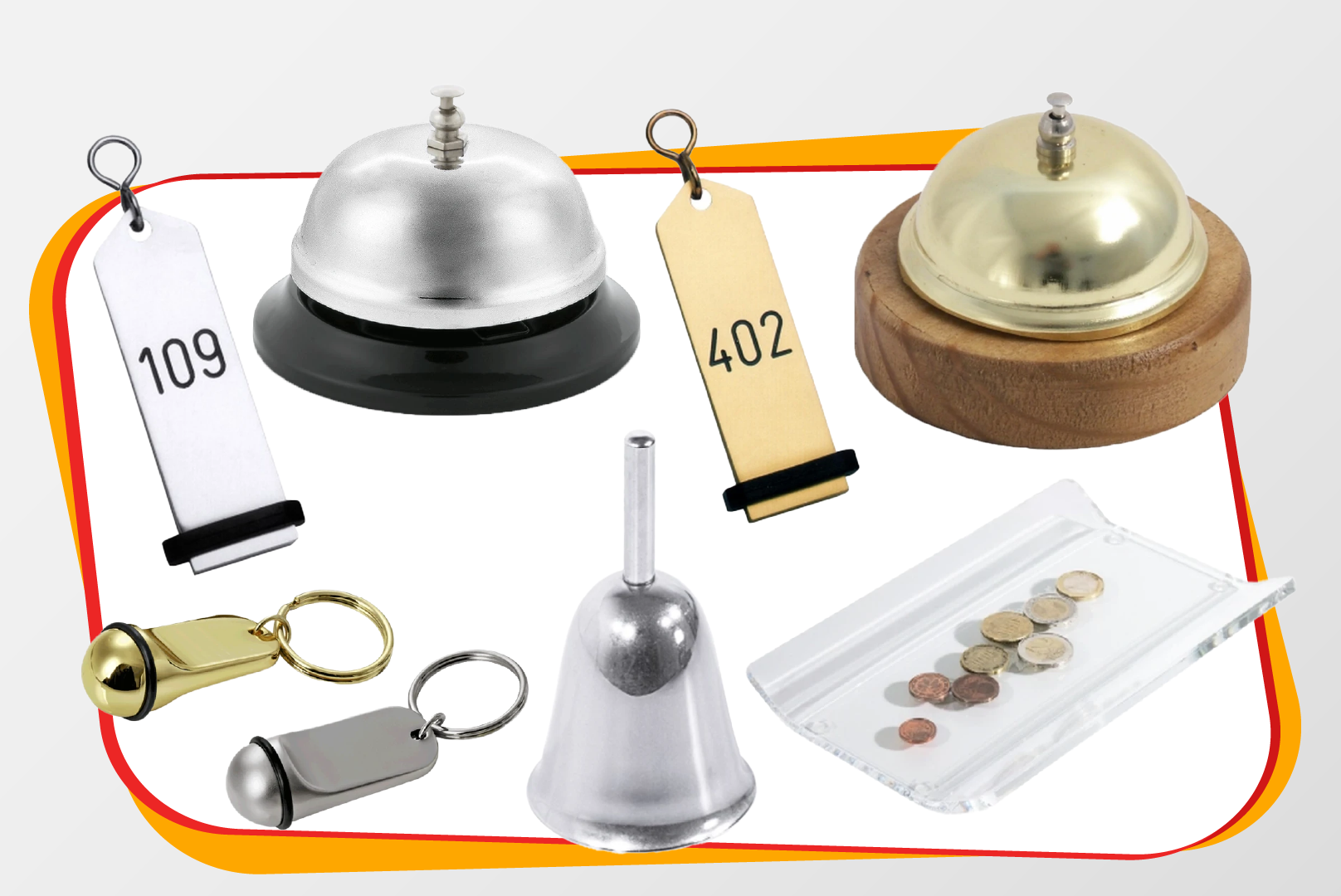 Rezeptionsbedarf (Glocke, Schlüssel uvm.)