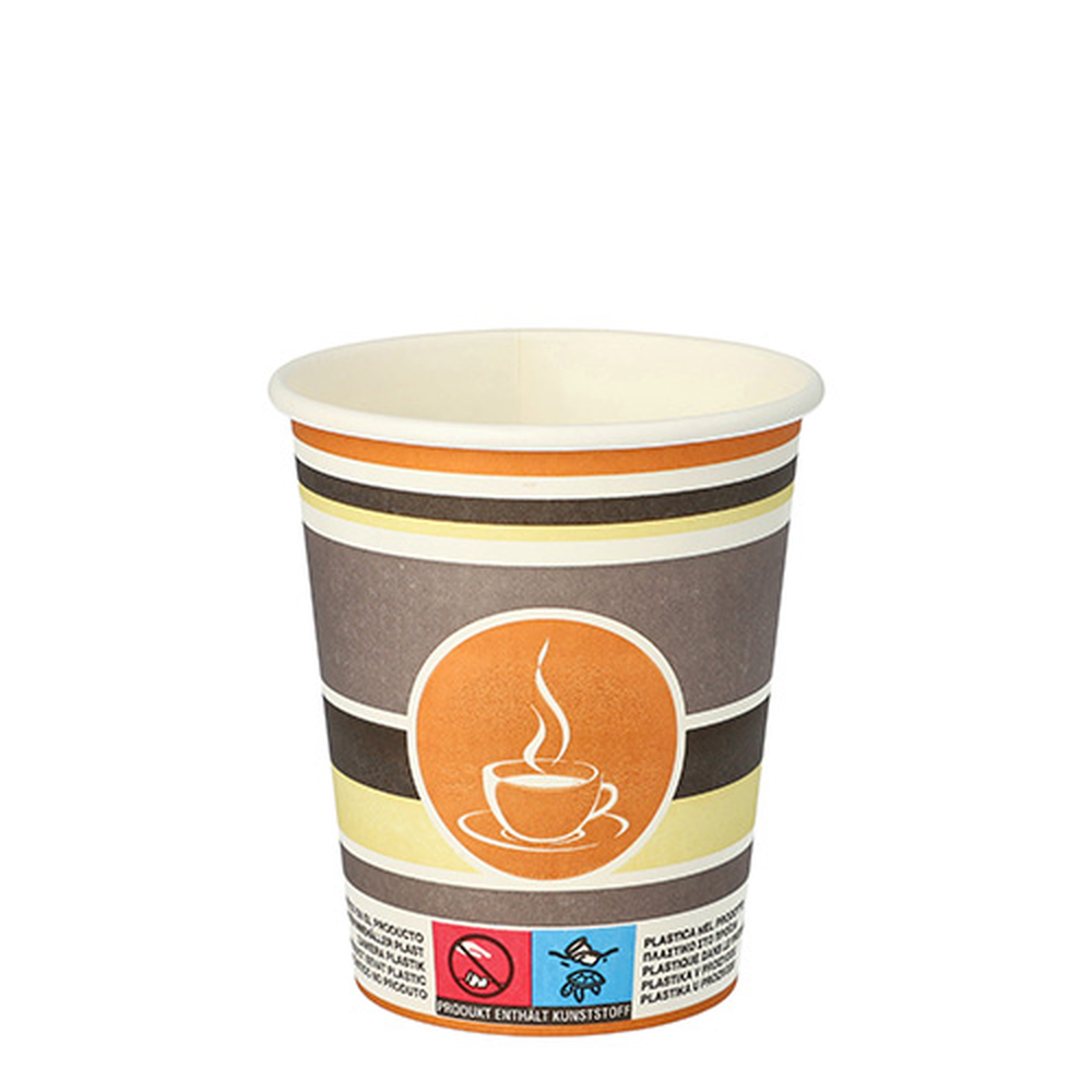 Papstar Trinkbecher, Pappe "To Go" 0,2 l Ø 8 cm · 9,2 cm "Coffee Rings"