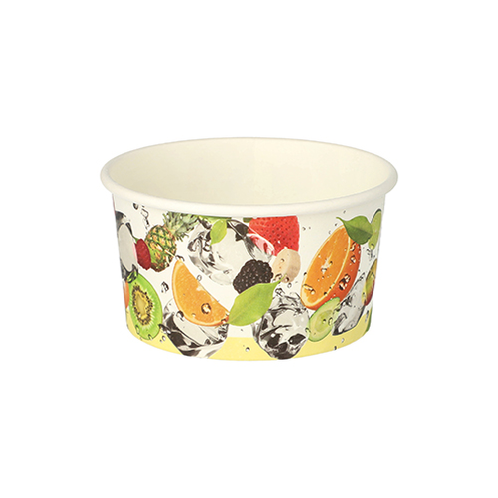 Papstar Eisbecher, Pappe rund 250 ml Ø 9,6 cm · 6 cm "Früchte"