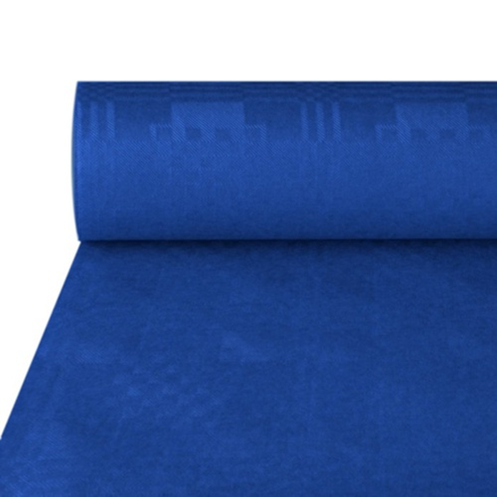 Papstar Papiertischtuch mit Damastprägung 50 m x 1 m dunkelblau