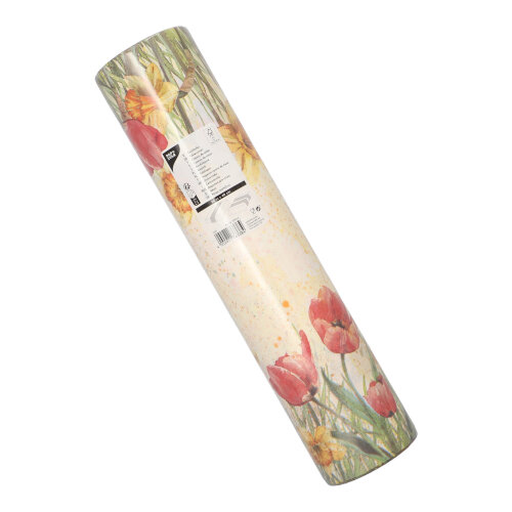 Papstar Tischläufer, stoffähnlich, Airlaid 24 m x 40 cm "Tulips & Daffodils"