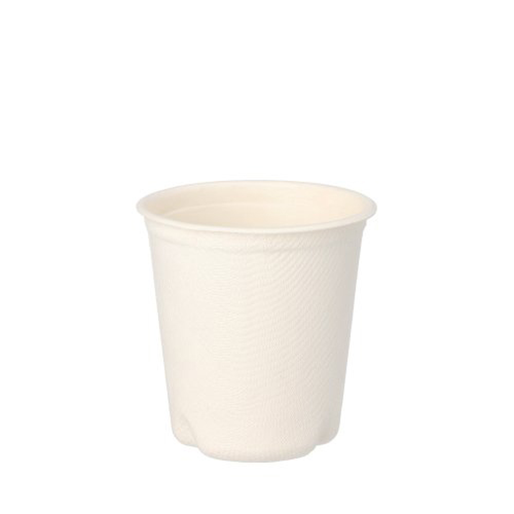PAPSTAR Trinkbecher Zuckerrohr pure 0,1 l Ø 6,3 cm · 6,5 cm weiss für Heißg