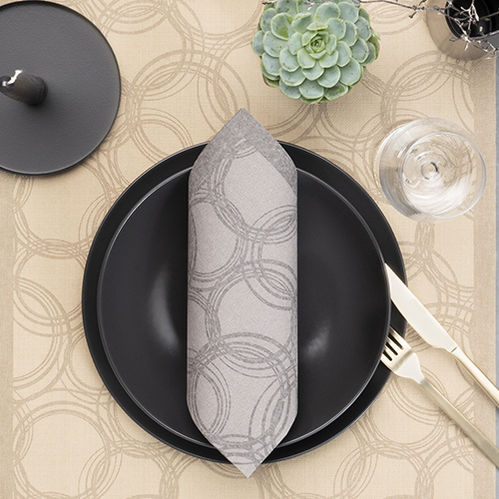 Papstar Servietten "ROYAL Collection" 1/4-Falz 40 cm x 40 cm grau "Bubbles"