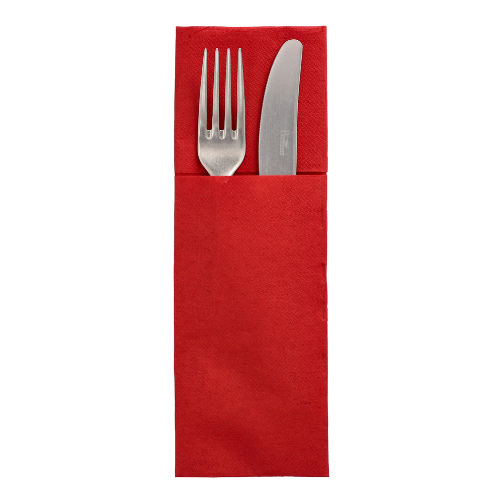 Papstar Servietten "DAILY Collection" 48 cm x 30 cm bordeaux mit Besteckfalz
