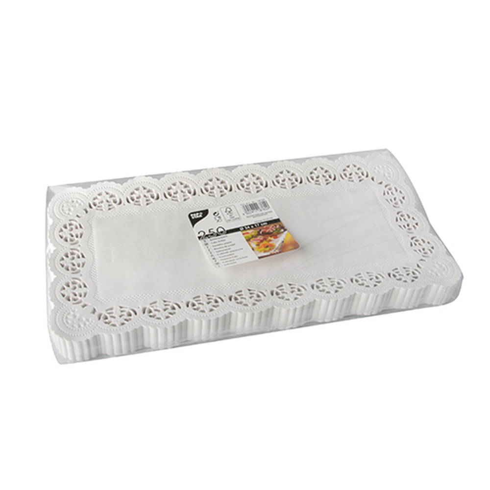 Papstar Spitzenpapiere eckig 34 cm x 17 cm weiss