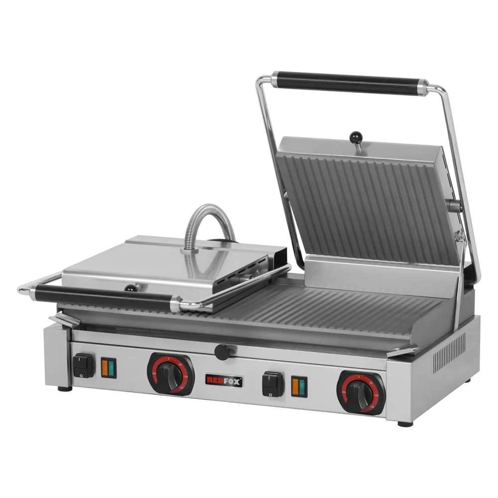 RM Gastro Kontaktgrill geriffelt elektrisch 57x24 400 V / REDFOX - PD 2020 R