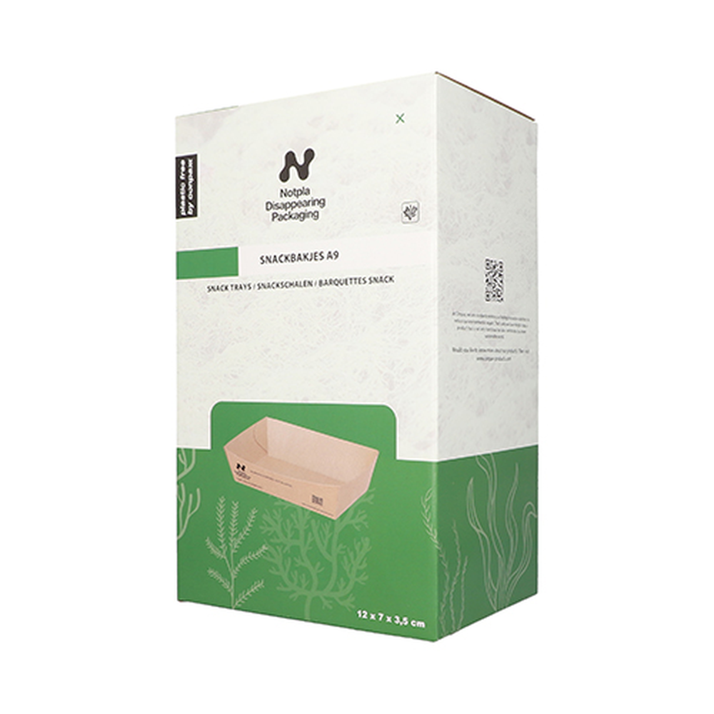 Papstar Snacktrays, Pappe "NOTPLA" 3,5 cm x 7 cm x 12 cm braun