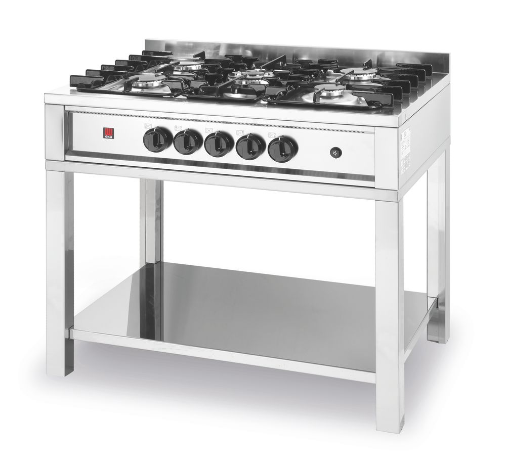 Hendi Gasherd - 5 Brenner mit offenem Unterbau, HENDI, Kitchen Line, 14,3kW, 900