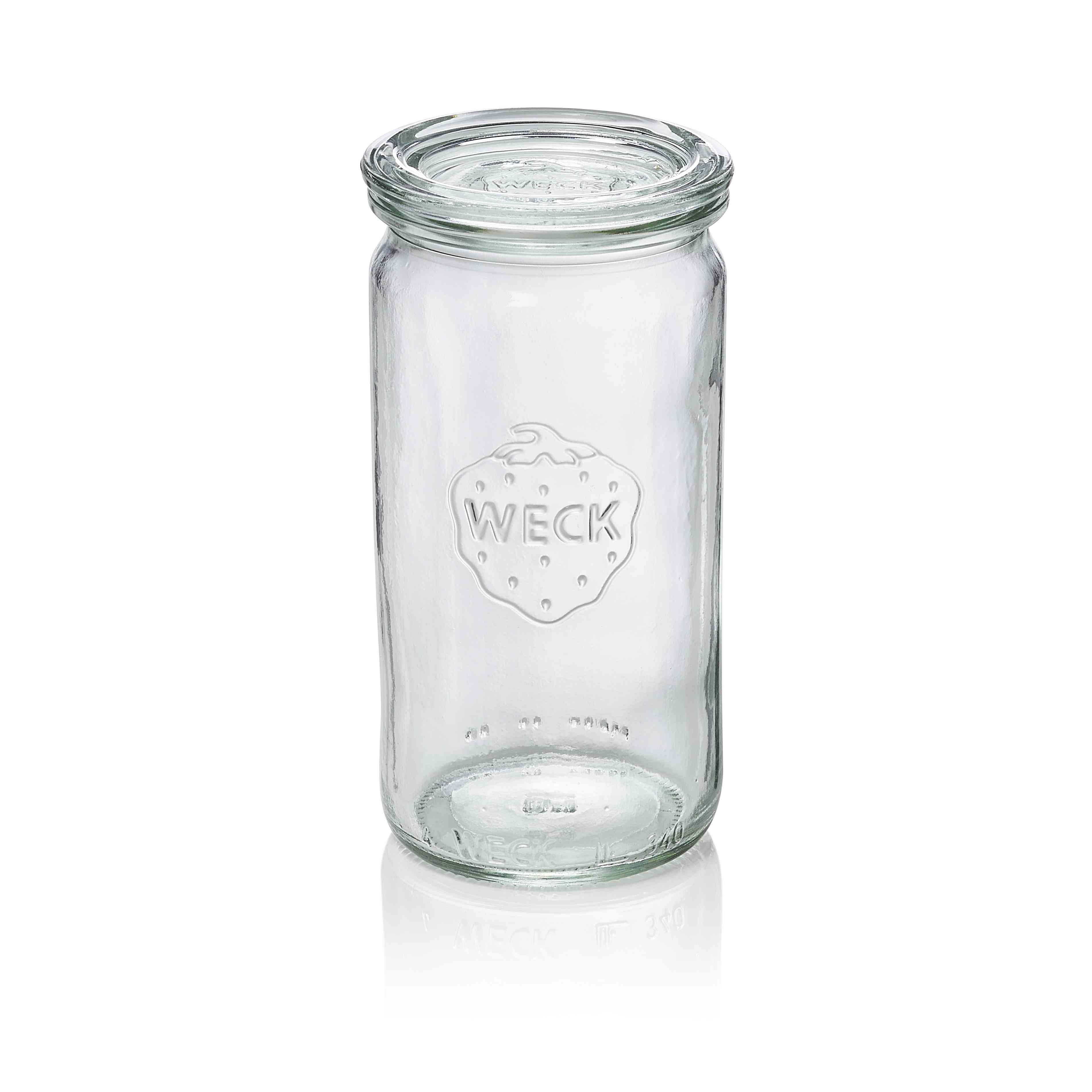 WAS Zylinderglas mit Deckel Weck, 0,34 ltr., Set á 6 Stück, Glas