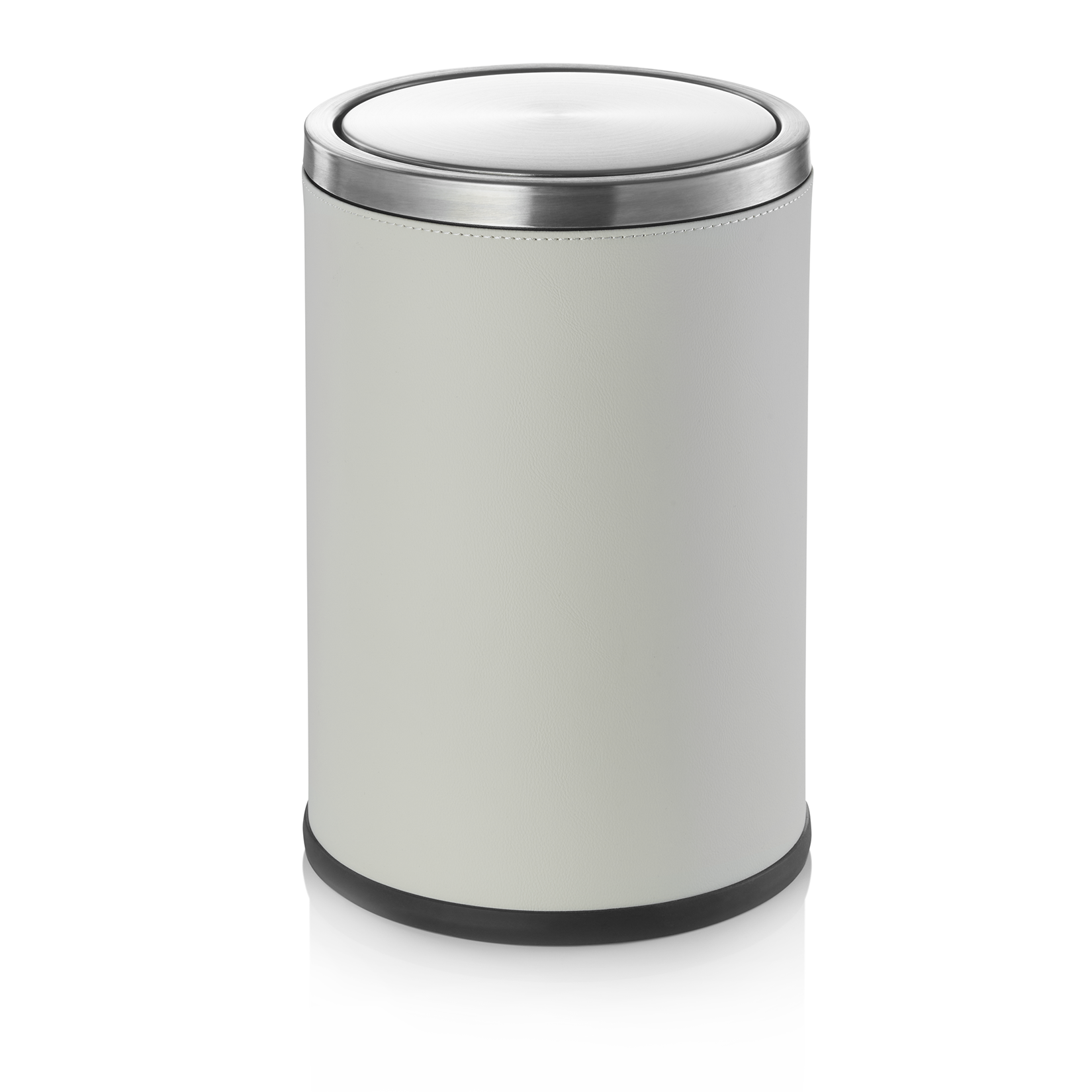 WAS Abfalleimer, 9 ltr., Ø 20 cm, beige, Edelstahl/Kunstleder