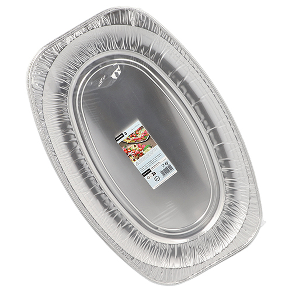 Papstar Servierplatten, Alu oval 54,7 cm x 35,8 cm