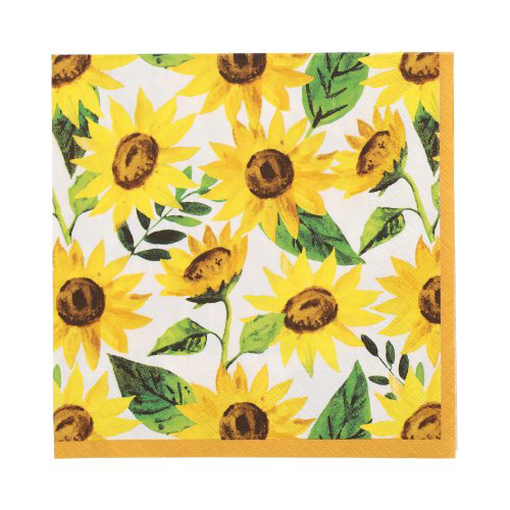 Papstar Servietten, 3-lagig 1/4-Falz 33 cm x 33 cm "Sunflowers"