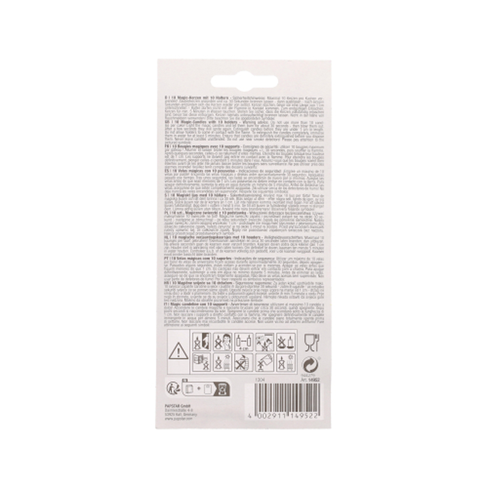Papstar Magic-Kerzen mit Halter 6 cm farbig sortiert
