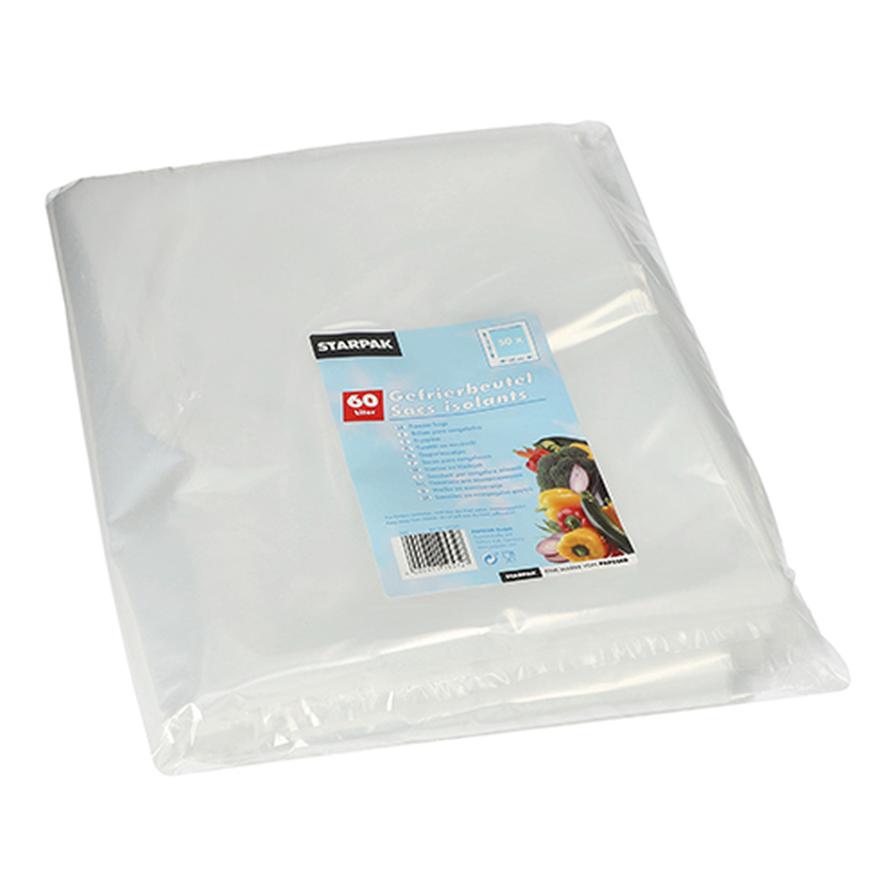 Papstar Gefrierbeutel, LDPE 60 l 90 cm x 50 cm transparent