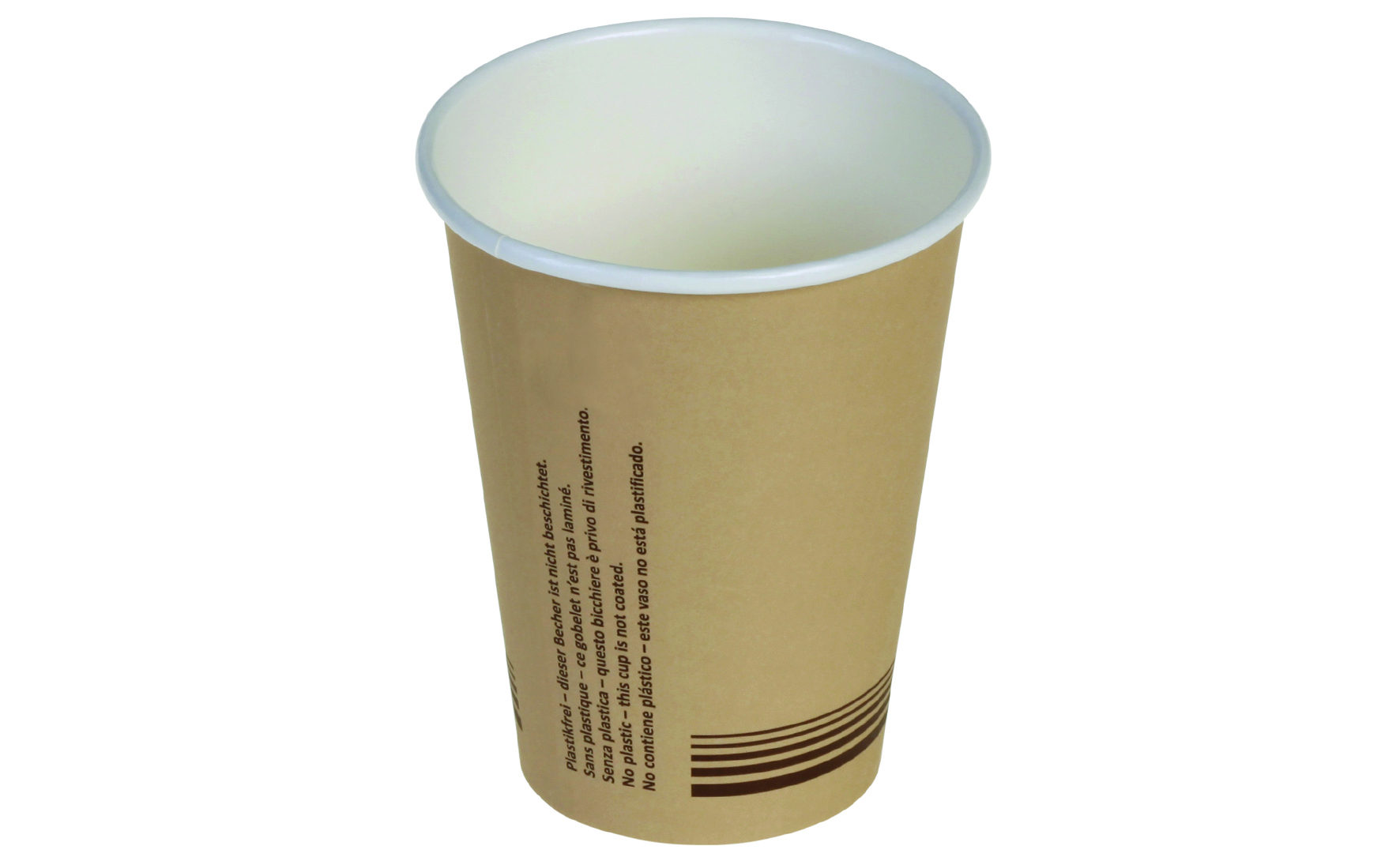Pacovis Kaffeebecher ohne Plastiklaminierung naturesse Karton, braun, 300 ml