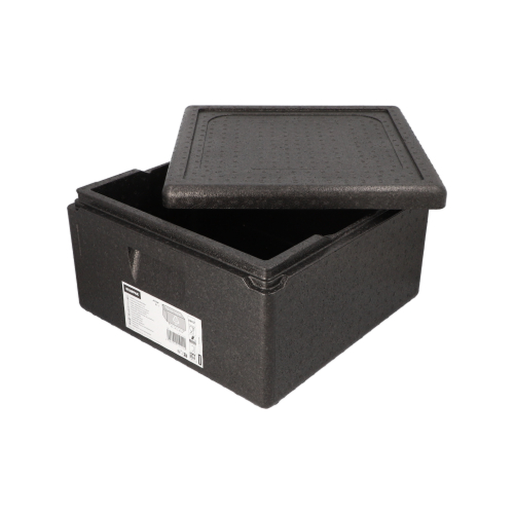 Papstar Isolier-Transportbehälter, EPP 41 cm x 41 cm x 24 cm schwarz "Pizza"