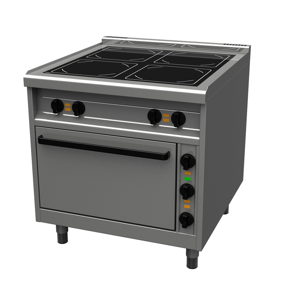 EKU Elektro-Ceranherd 4 Kochstellen Elektro-Backofen C-850-EH-4