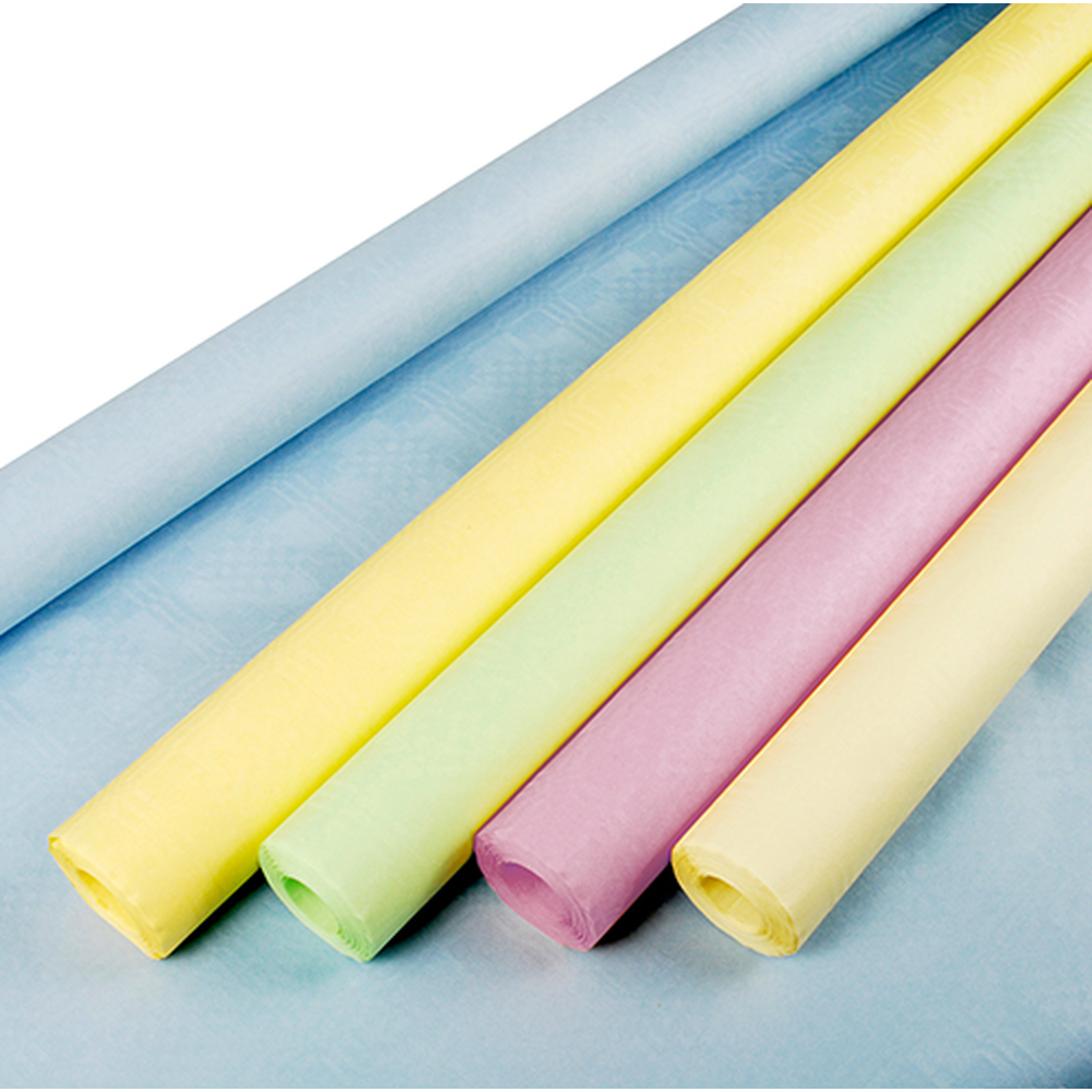 Papstar Papiertischtuch mit Damastprägung 8 m x 1 m farbig sortiert