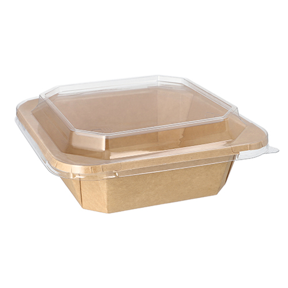 Papstar Lunchboxen, Pappe eckig 1000 ml 5,2 cm x 18 cm x 18 cm braun