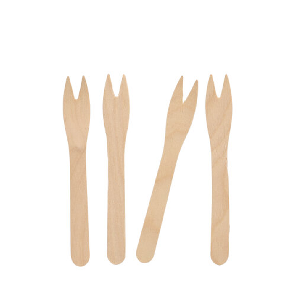 Papstar Snack-Gabeln, Holz "pure" 12,1 cm