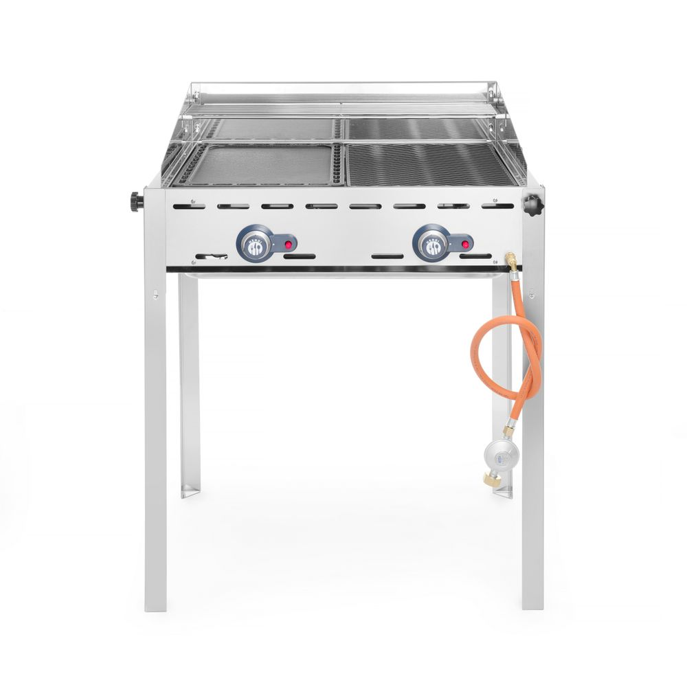 Hendi Grillsystem Green Fire 2 Brenner, HENDI, Profi Line, Emaillierte Grillplat