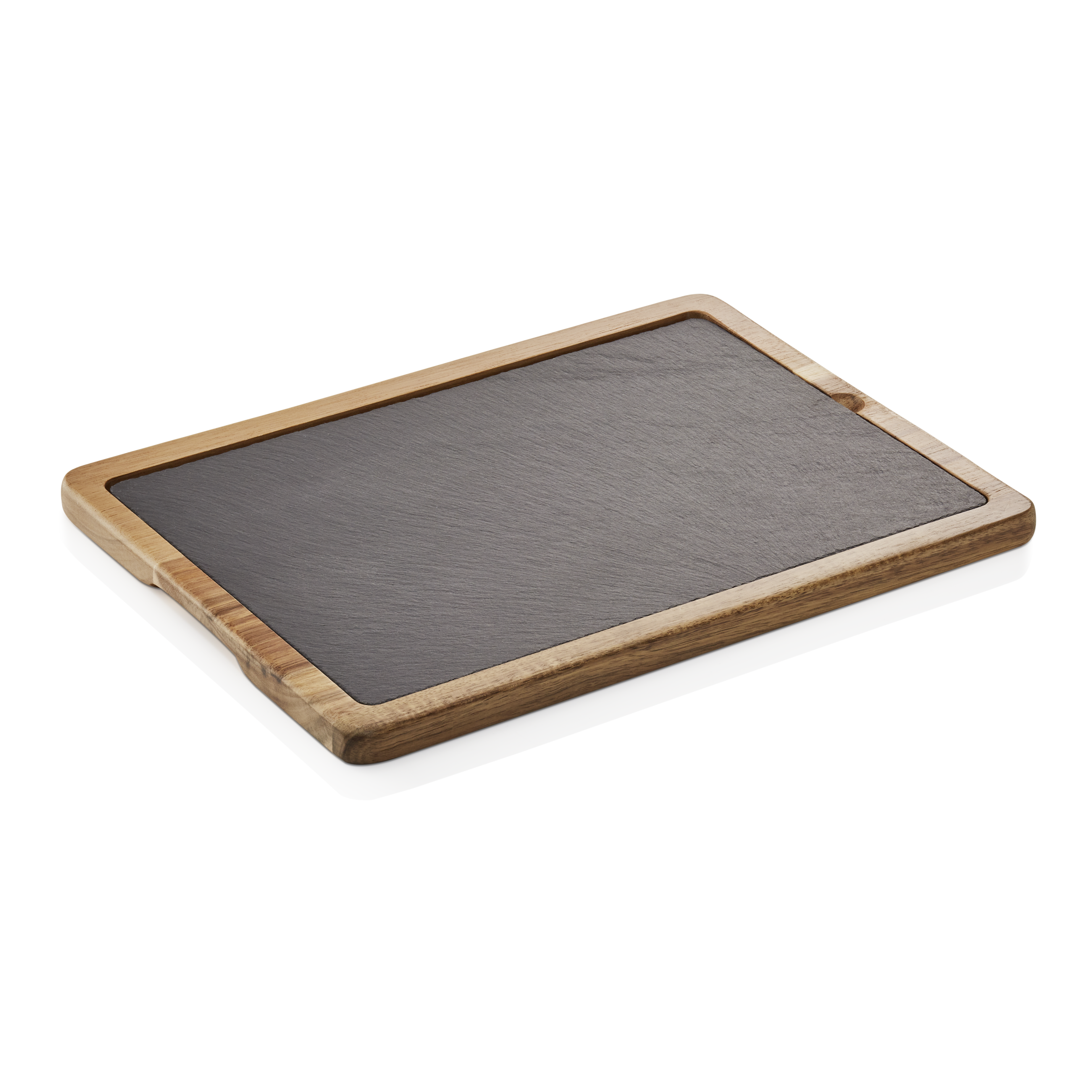 WAS Servierbrett SLATE & SERVE, 33 x 23 x 1,5 cm, Akazienholz, Schiefer