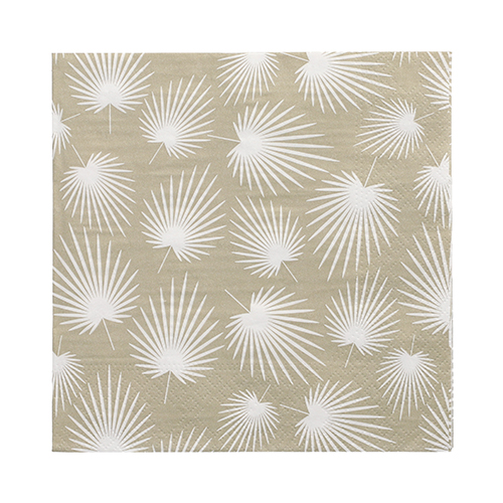 Papstar Servietten, 3-lagig 1/4-Falz 33 cm x 33 cm "White Leaves"
