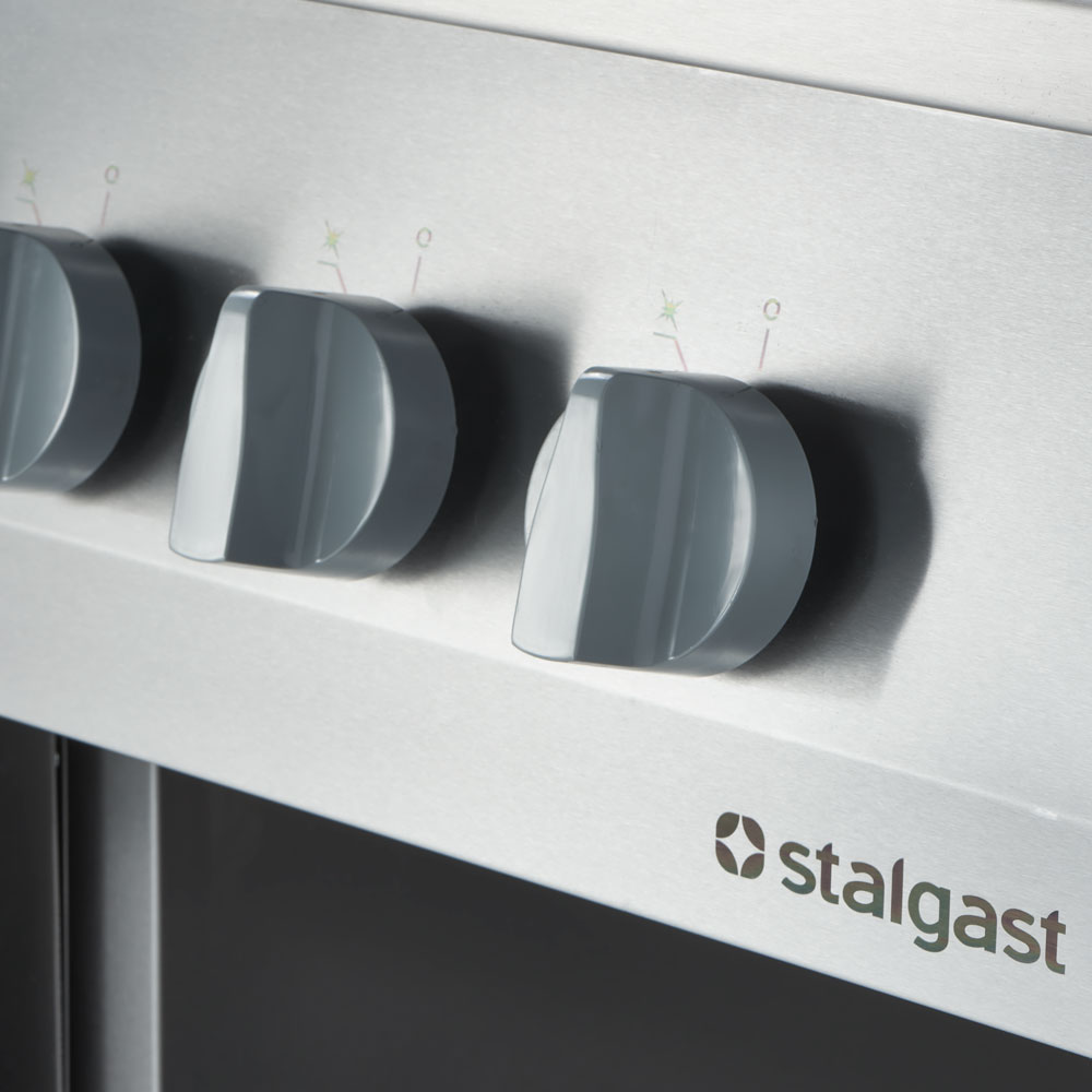 Stalgast Gasherd ECO 6 Brenner mit Elektro-Heißluftofen (600 x 400 mm / GN 1/1) 