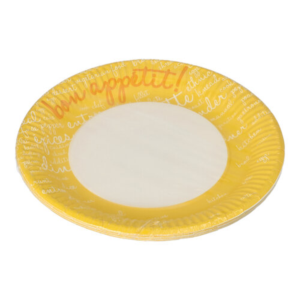 Papstar Teller, Pappe rund Ø 23 cm gelb "Table Pleasures"