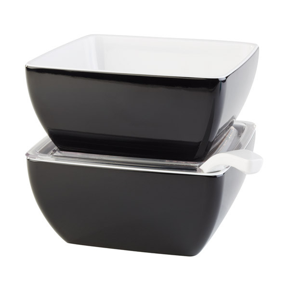APS Deckel -PURE- 19 x 19 cm, H: 1,5 cm , SAN, mit Löffelaussparung
