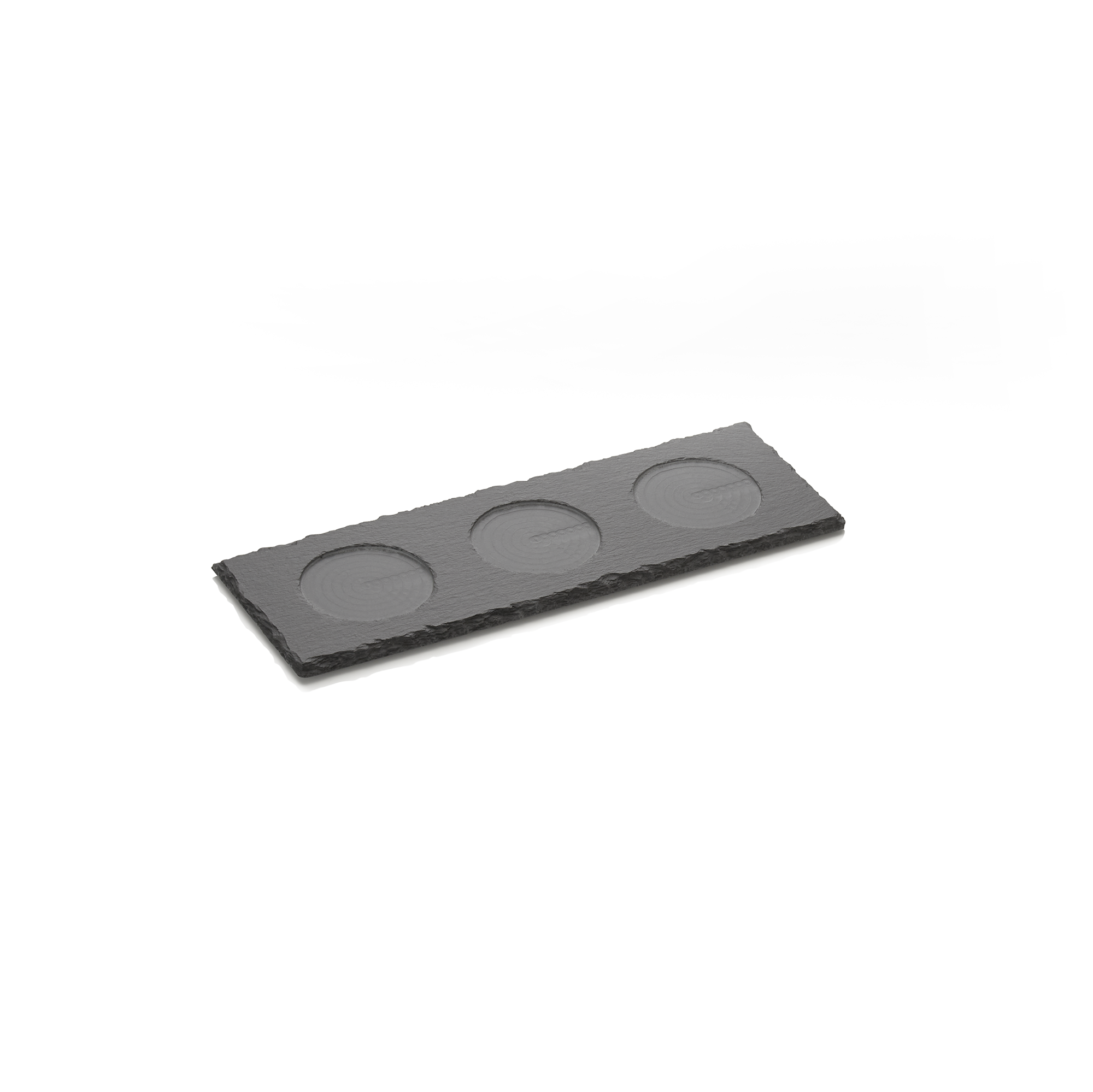 WAS Untersetzer für 3 Mühlen für CLASSIC Mill, 28 x 10 x 1 cm, Naturschiefer