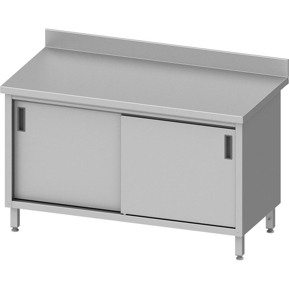Stalgast Arbeitsschrank ECO mit Schiebetüren 1200x600x850 mm, mit Aufkantung, Se