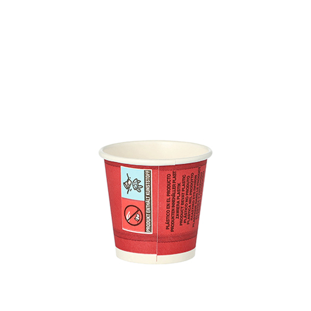 Papstar Trinkbecher, Pappe 5 cl Ø 5 cm · 5 cm rot "Party Time"