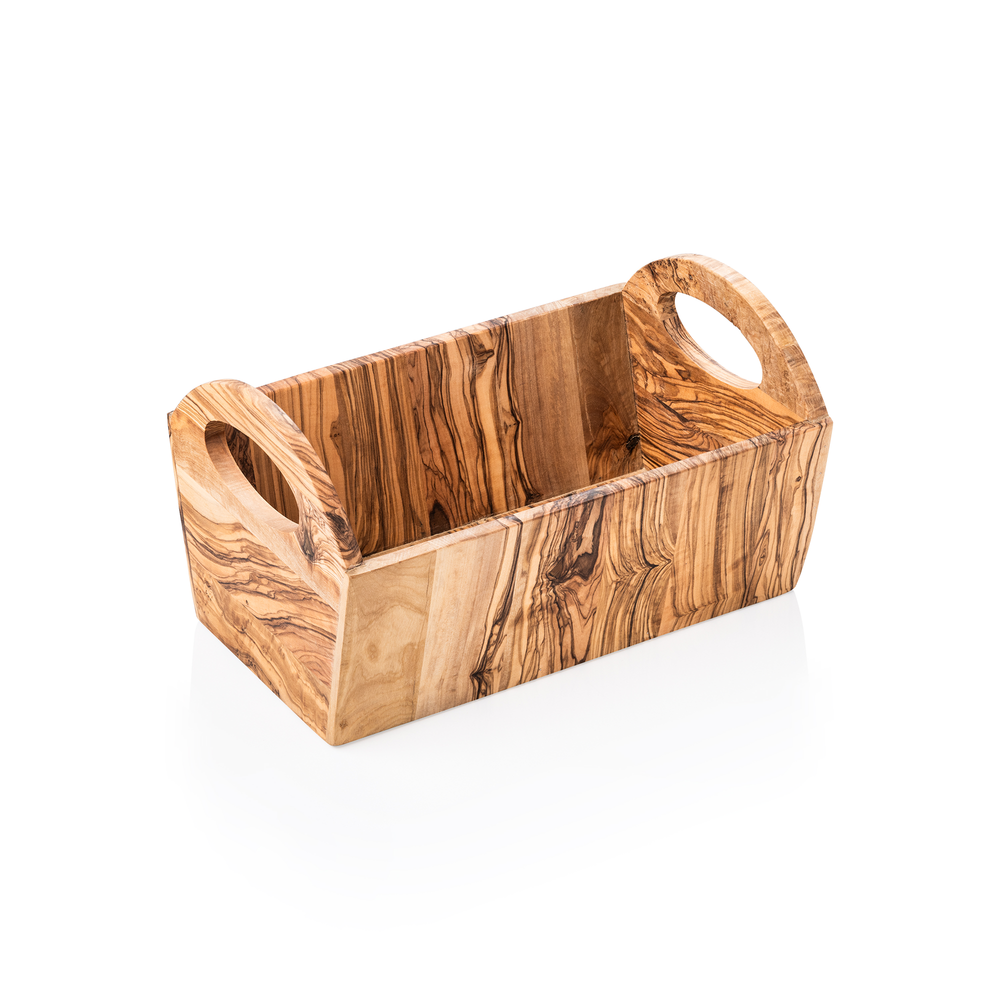 WAS Korb PURE OLIVE, 28 x 15 x 16,5 cm, Olivenholz