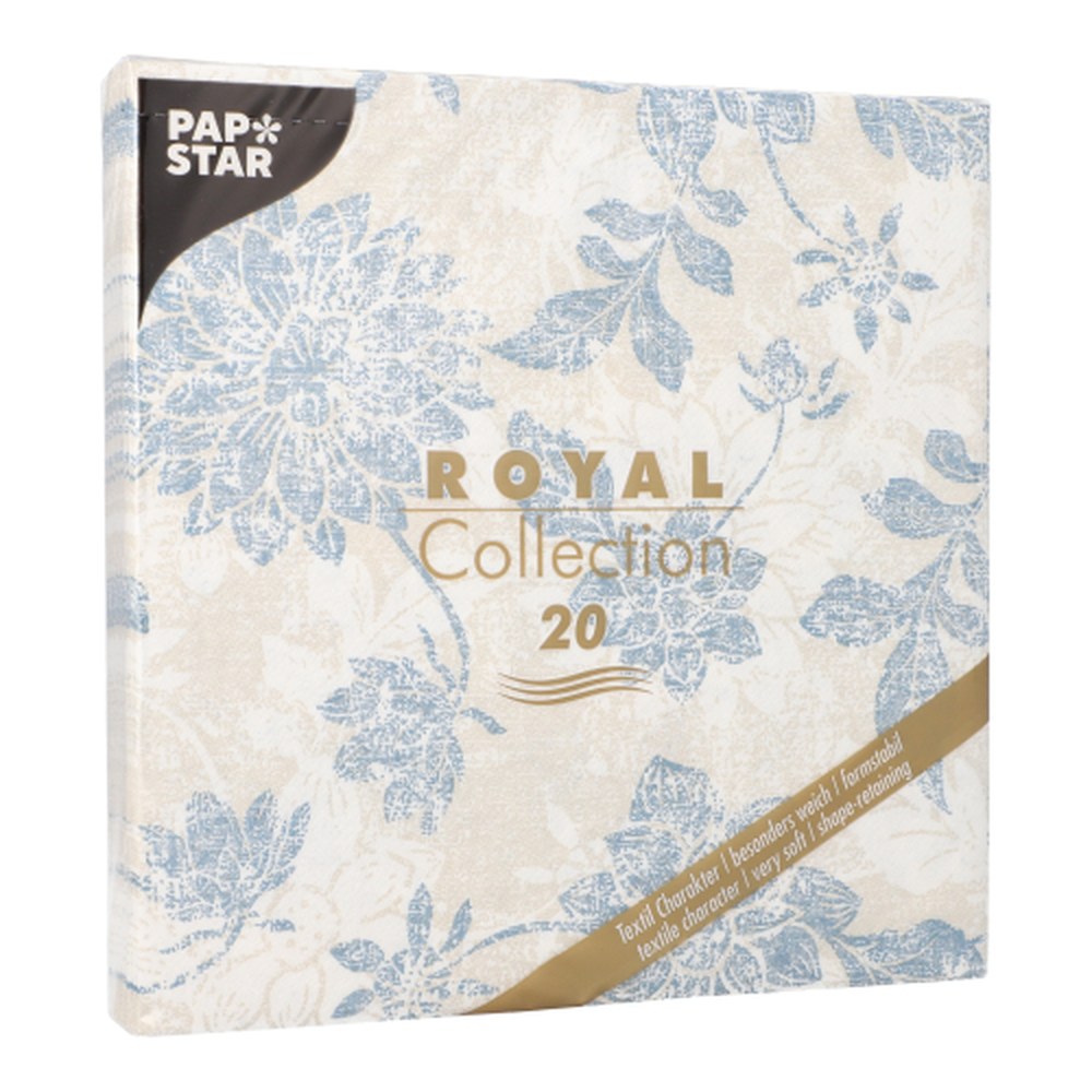 PAPSTAR Servietten ROYAL Collection 1/4-Falz 40 cm x 40 cm arktikblau Flo