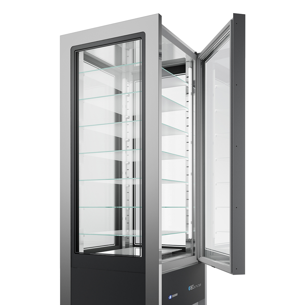 Nordcap Panorama-Kühlvitrine CRISTAL TOWER 750 RV TN BLACK