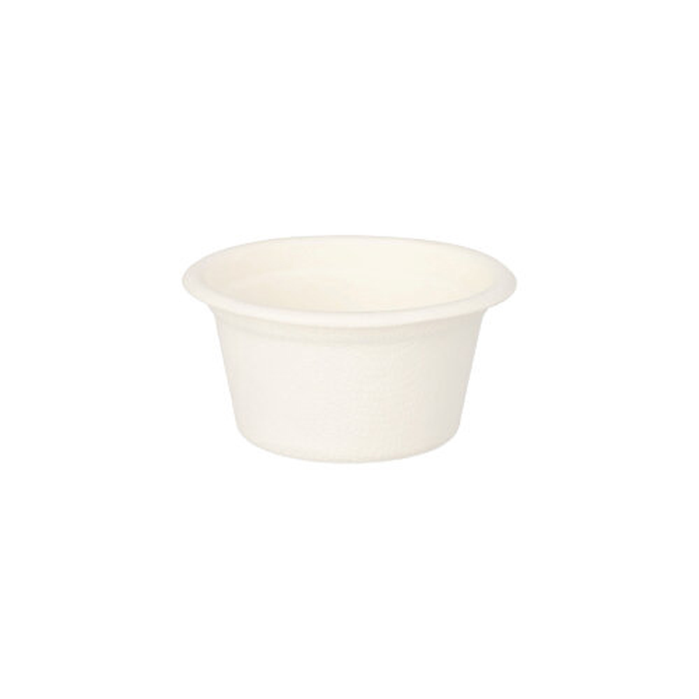 Papstar Dressingschalen, Zuckerrohr "pure" 60 ml Ø 6 cm · 3 cm weiss