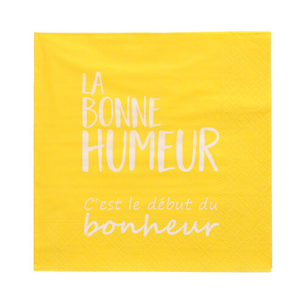 Papstar Servietten, 3-lagig 1/4-Falz 33 cm x 33 cm gelb "La Bonne Humeur"