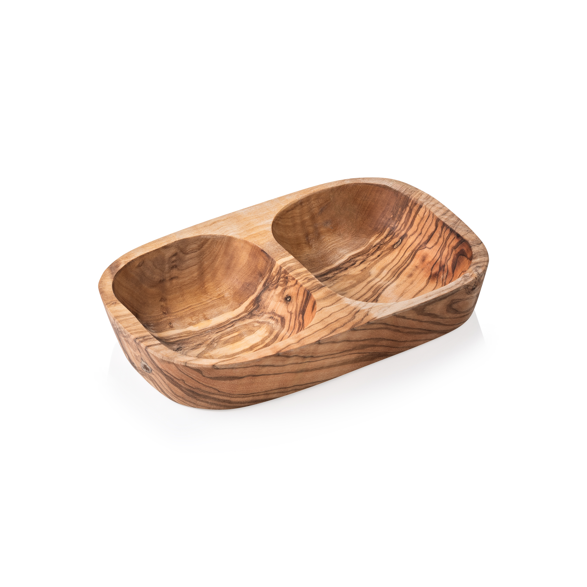WAS Schale Double PURE OLIVE, 18 x 9 x 3,5 cm, Olivenholz
