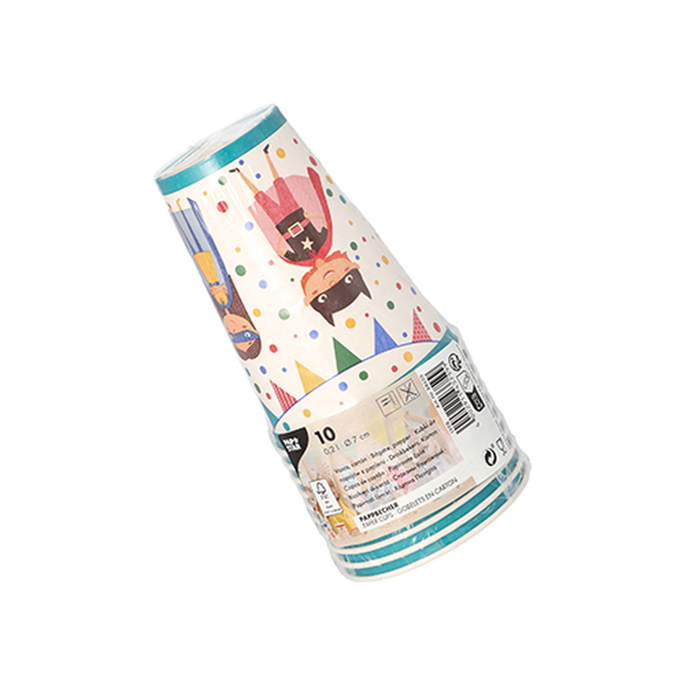 Papstar Trinkbecher, Pappe 0,2 l Ø 7 cm · 9,7 cm "Superhero"