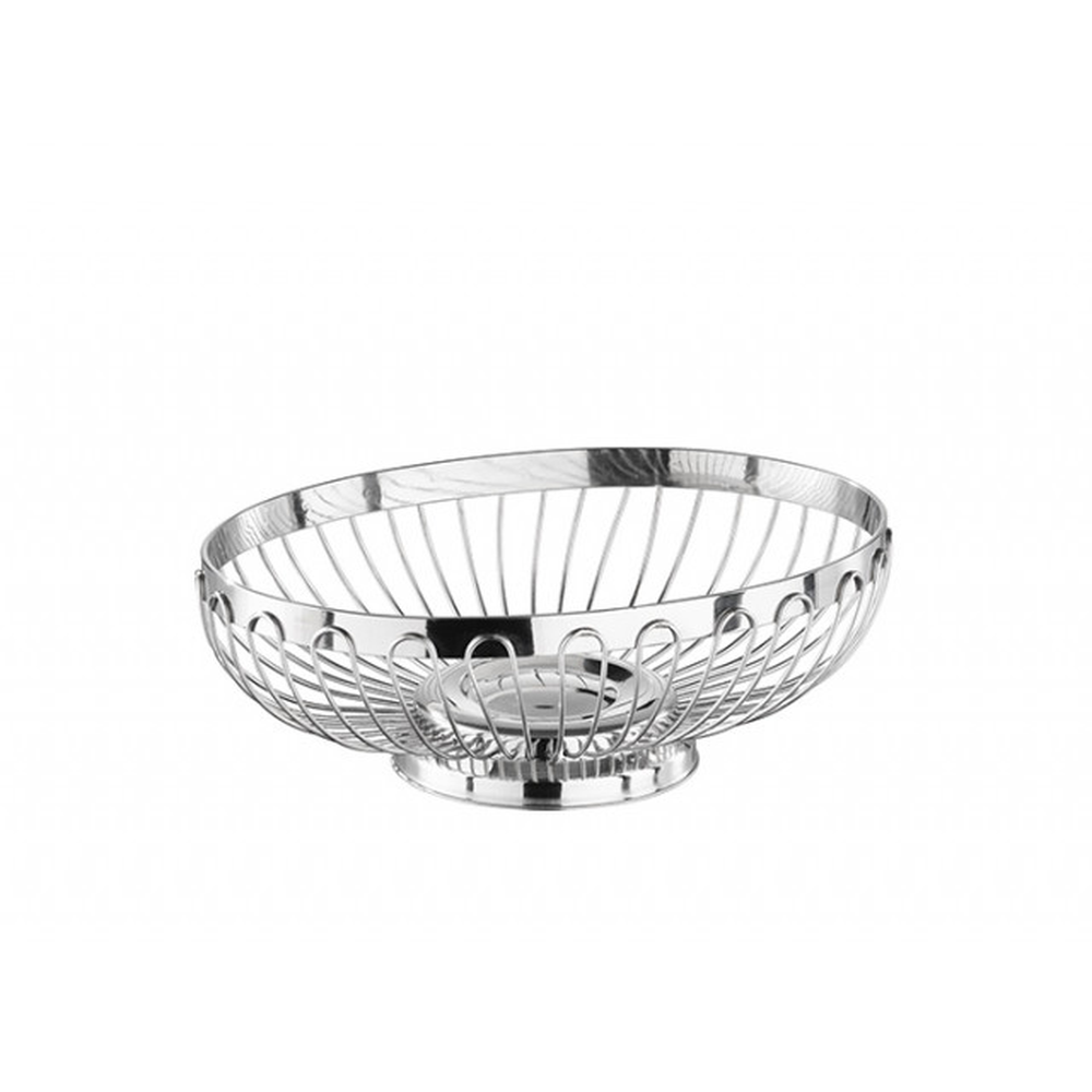 APS Brot- und Obstkorb, oval 20 x 15 cm, H: 7 cm , 18/8 Edelstahl
