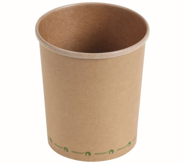 Pacovis Suppenbecher aus Karton 950ml, Kraft braun, natur