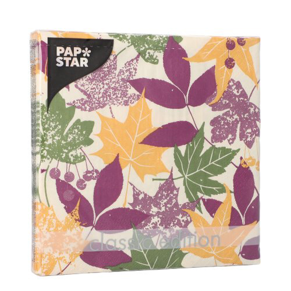 Papstar Servietten, 3-lagig 1/4-Falz 33 cm x 33 cm "Autumn Leaves"