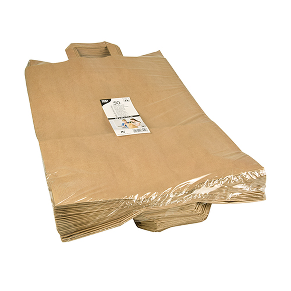 Papstar Tragetaschen, Papier 44 cm x 32 cm x 17 cm braun mit Tragegriff