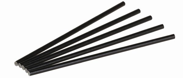 Pacovis Trinkhalm Papier 8x230mm, schwarz, naturesse
