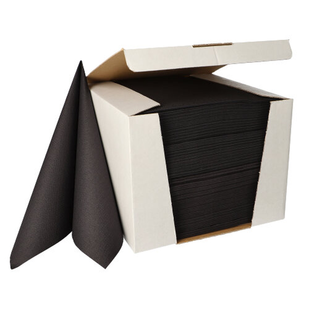 Papstar Servietten "ROYAL Collection" 1/4-Falz 40 cm x 40 cm tiefschwarz